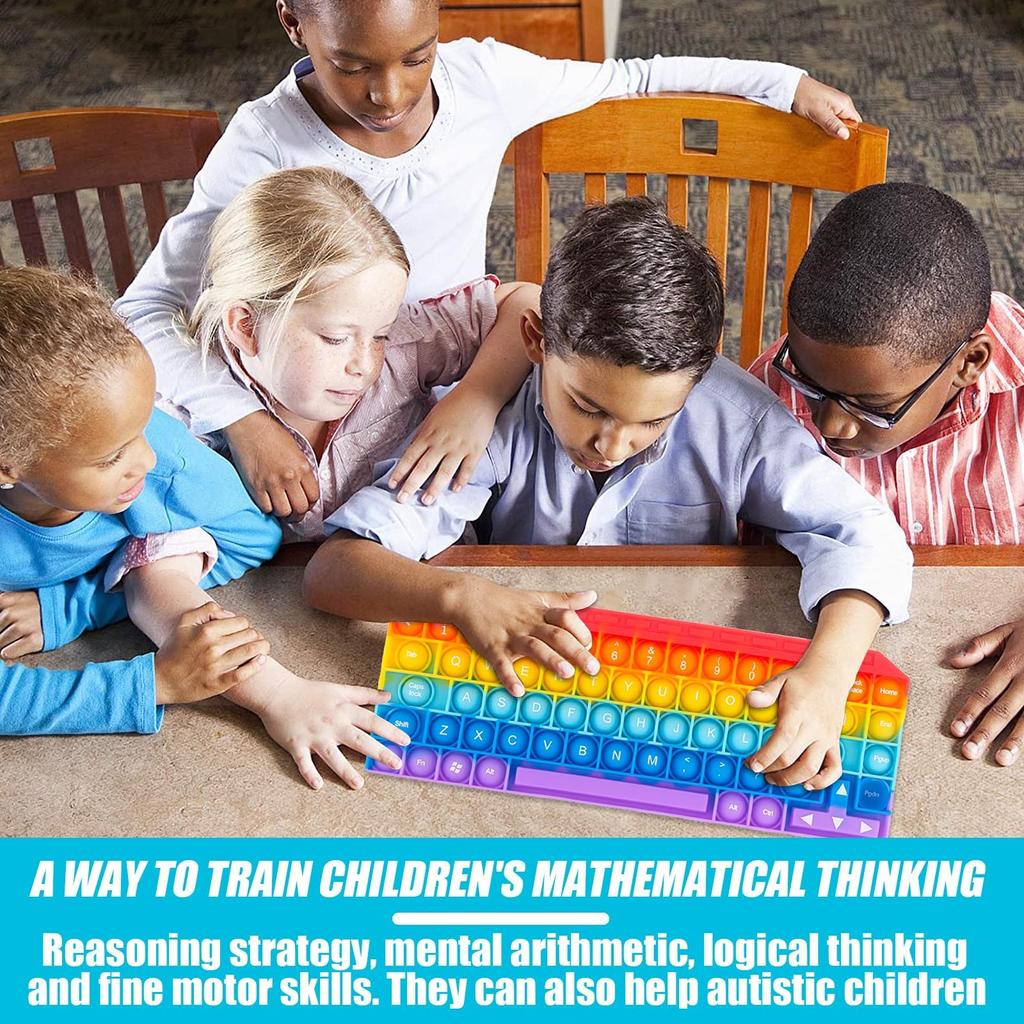 Desktop Sensory Toy Bubble Elimination Pressure Keyboard Shape Puzzle Game Toy