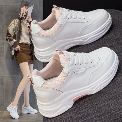 2026 Spring New White Shoes Women's Shoes Thick Soled Casual Sports Shoes Travel Shoes Dad Shoes