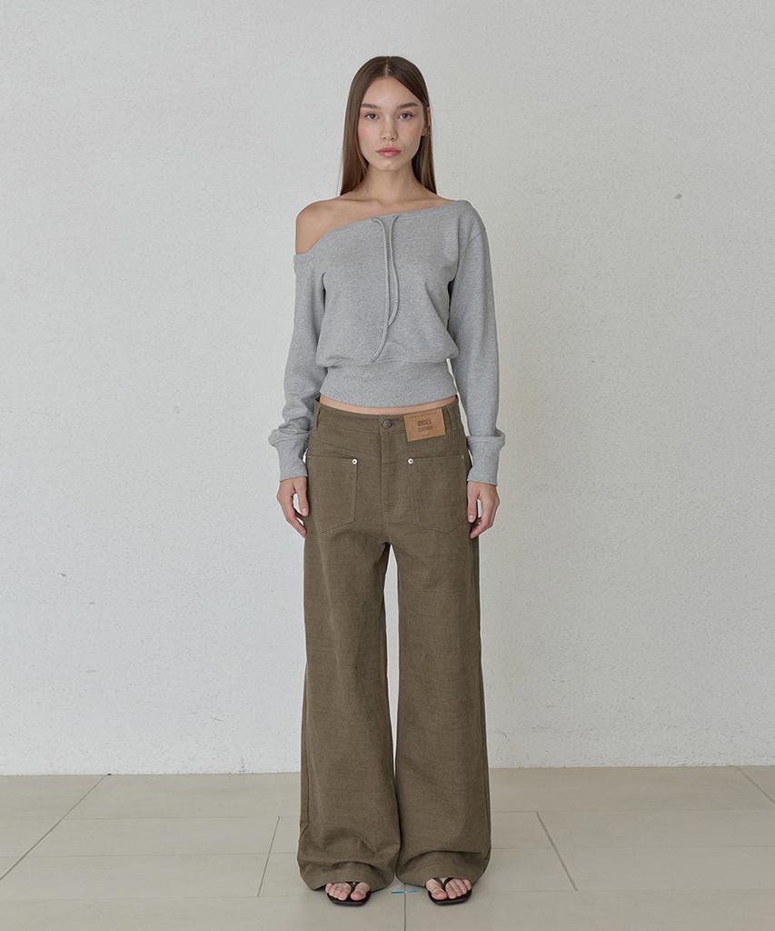 Odeseu Reverse Patched Cotton Pants - Brown