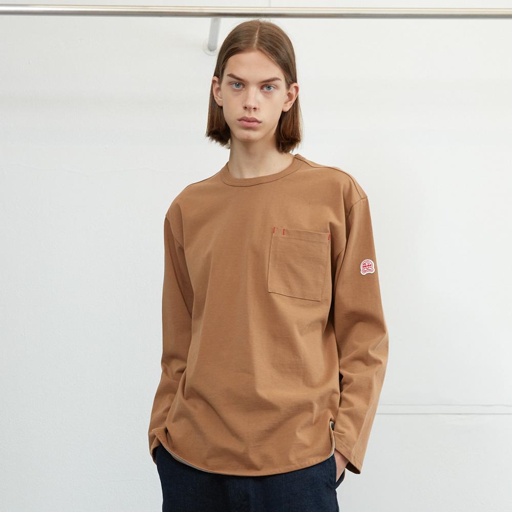 Holliseon 20Fw Emery Long Sleeve Pocket Seasonal T-Shirts Camel