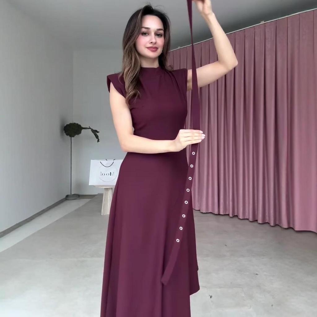 2025 Slimming Sleeveless Long French Dress – Elegant Summer Style