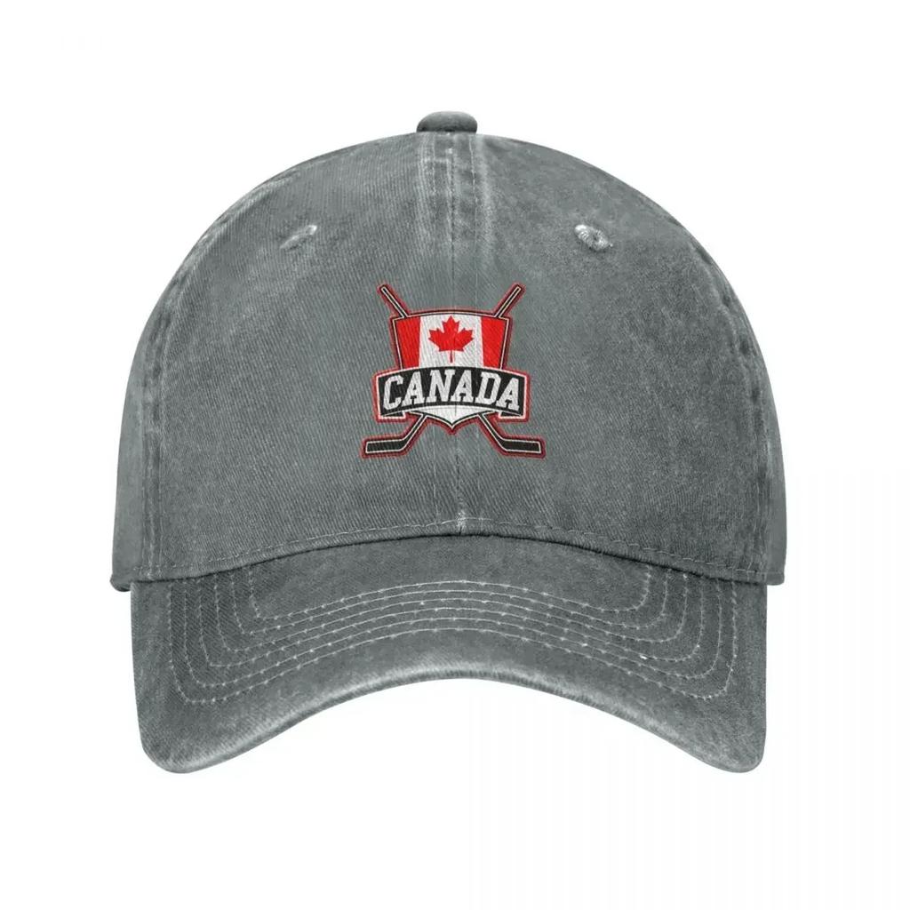 Canada Hockey Logo Flag Baseball Cap Hat Man Luxury Rugby Beach Bag Wild Ball Hat Men Luxury Brand Women's