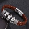 Moda Punk Bracciale da Uomo Bracciale da Polso Teschio Gioielli Charms Fibbia Bracciale Dominante