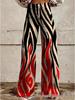Plus Size Women's Casual Wide-Leg Faux Jeans