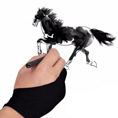 1Pc Two Finger Anti-Fouling Glove For Artist Drawing & Pen Graphic Tablet Pad