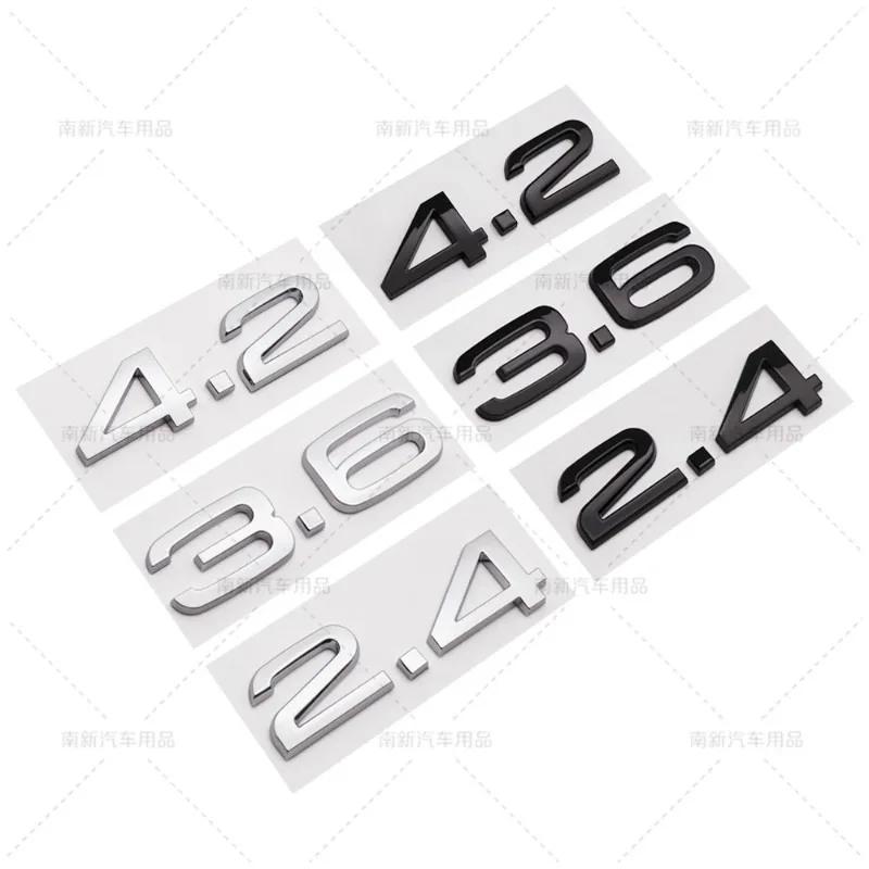 1Pc 3D ABS 2.4 3.6 4.2 Letter Car Rear Trunk Tailgate Fender Door Badge Emblem Adhesive Sticker For A4 A5 A6 A7 A8 Q3 Q5 Q7