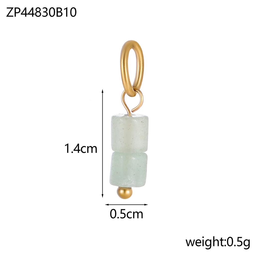 Trend Colorful Handmade Natural Stone DIY Necklace Charm Pendant 18K Gold Plated Stainless Steel Accessories Fashion Jewelry