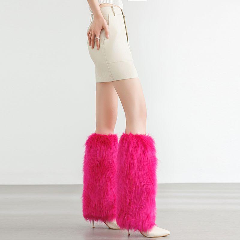 Couvre-bottes en fausse fourrure, couvre-chaussettes courts, couvre-jambes en peluche d'automne et d'hiver, couvre-chaussures longs polyvalents en fourrure de renard, couvre-jambes