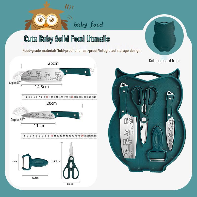 2-in-1 German Kitchen Knife & Cutting Board Set for Baby Food