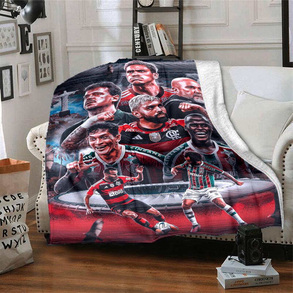 Flamengo Fußballmannschaft Spieler Collage Druck Flanelldecke Weiche Warme Überwurfdecke Fußballfan Sofa Bett Dekor