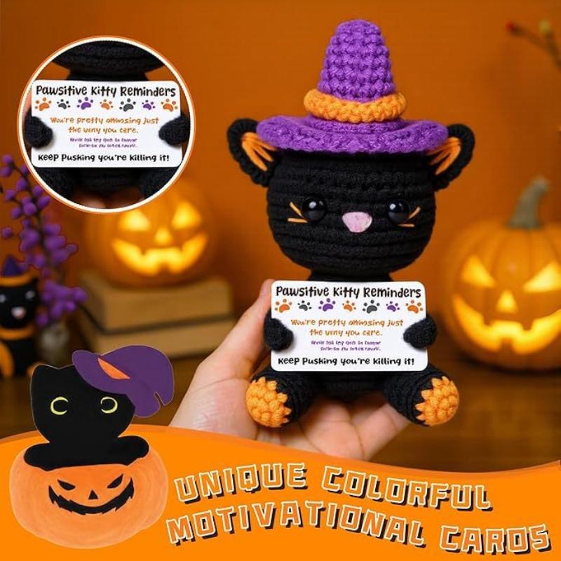Halloween Positive Cat Decor - Fun Festive Cat Ornaments for Holiday Home Decor, Spooky Season Party Supplies & Gift Ideas