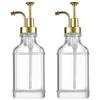 2026 New 500ml Transparent Glass Liquid Dispenser Coffee Syrup Container Bottle with Pumps Soap Dispenser and Bathroom 2pc A