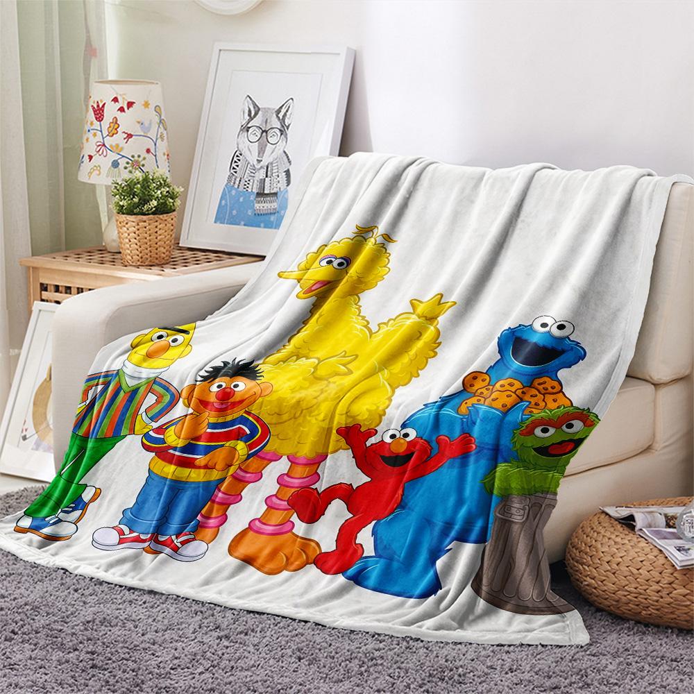 Sesame Street2 Flannel Blanket, High quality Comfortable for All Seasons, Home Decor, Warmth and Comfort