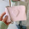 Fashion Leopard Print Coin Purse PU Leather Zipper Card Holder Heart Shaped Mini Card Wallet Travel