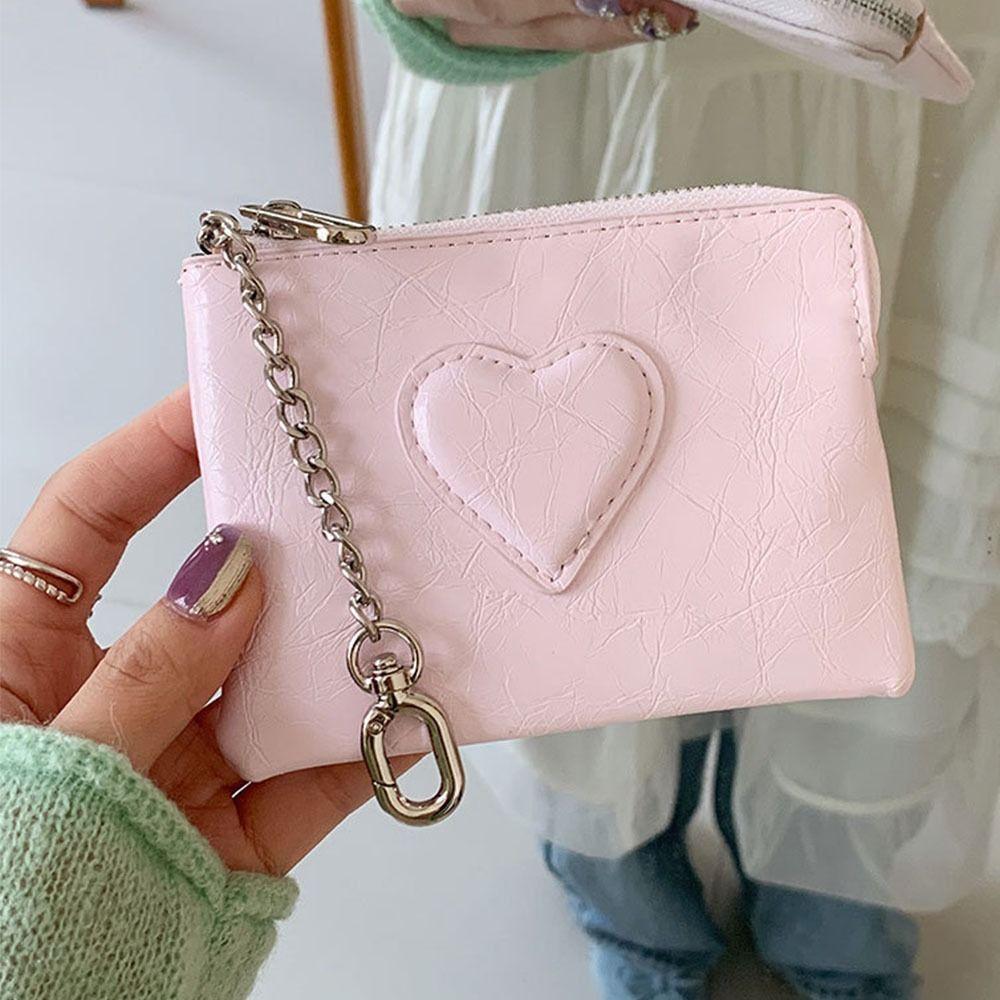 Fashion Leopard Print Coin Purse PU Leather Zipper Card Holder Heart Shaped Mini Card Wallet Travel