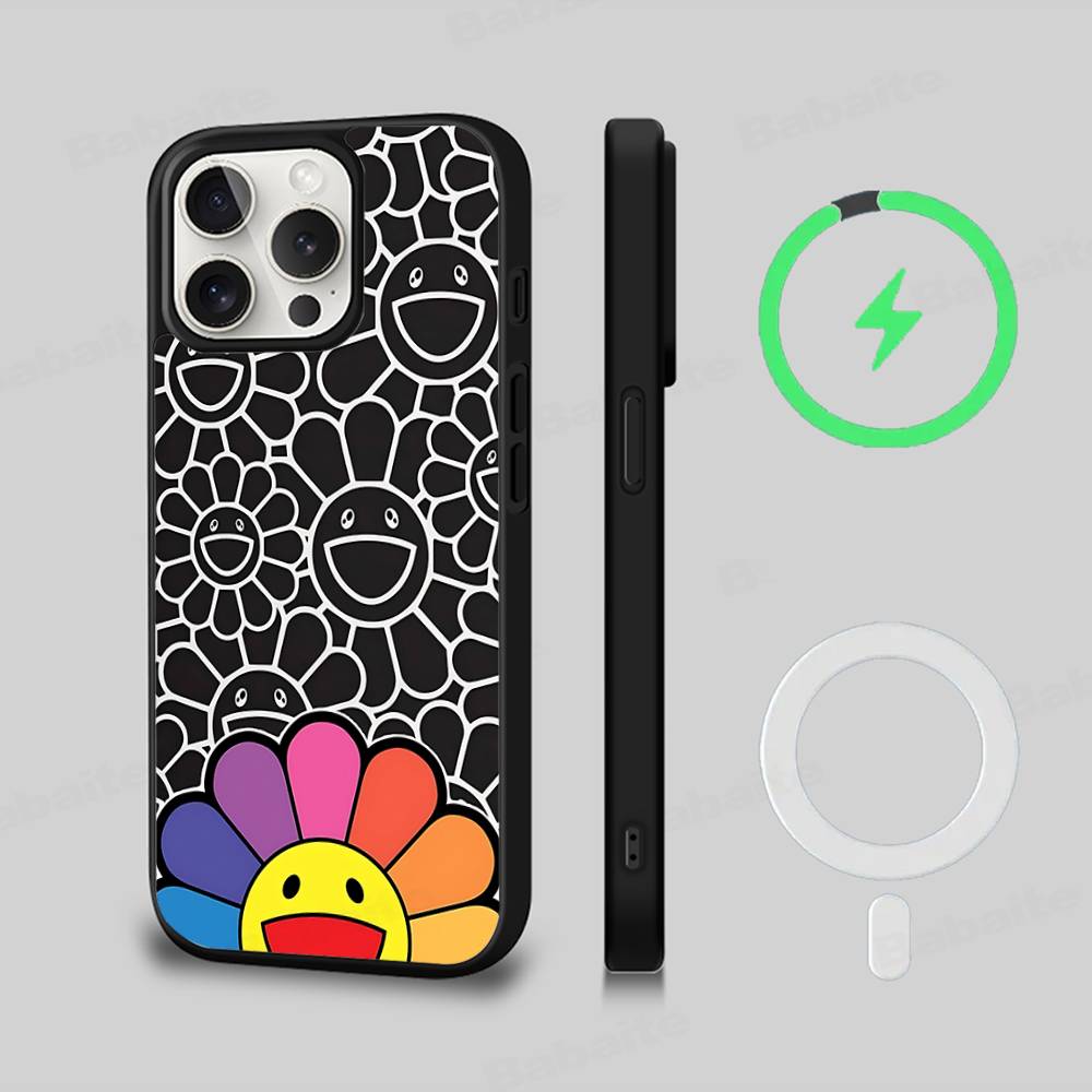 Japonský Artisti M-murakami T-takash Art Barevný Magnetický Kryt Pro iPhone 17 16 14 13 15 Pro Max Bezdrátové Nabíjení Kryt Telefonu