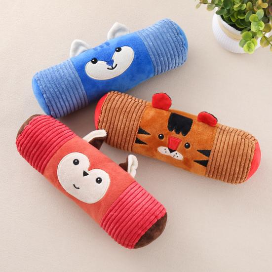 Pet Teeth Grinding Toy with Wrinkle Sound Mop Plush Texture Chewing Toy Emotional Comfort Lightweight Interactive Toy
