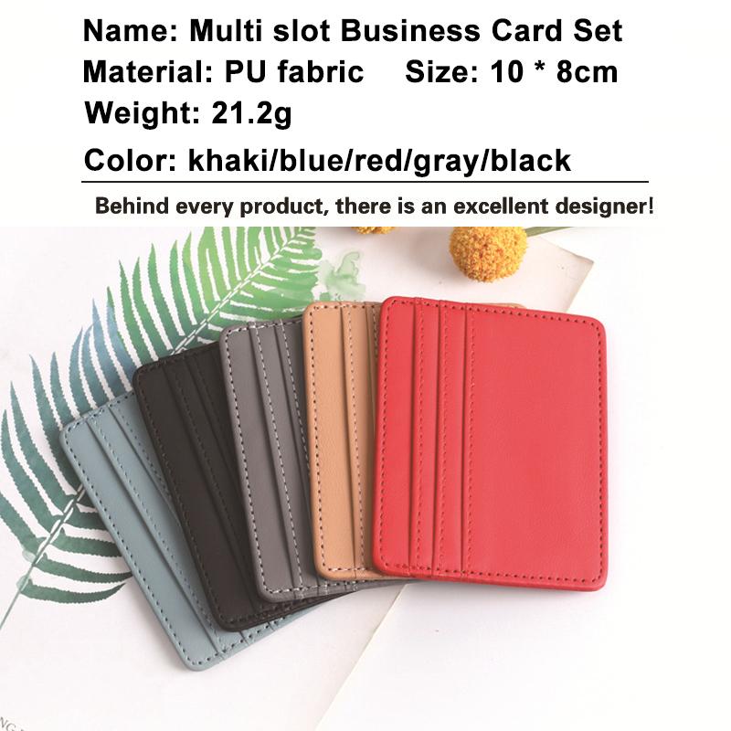 1Pc Pu Leather Id Card Holder Candy Color Bank Credit Card Box Multi Slot Slim Card Case Wallet Women Men Business Card Cover