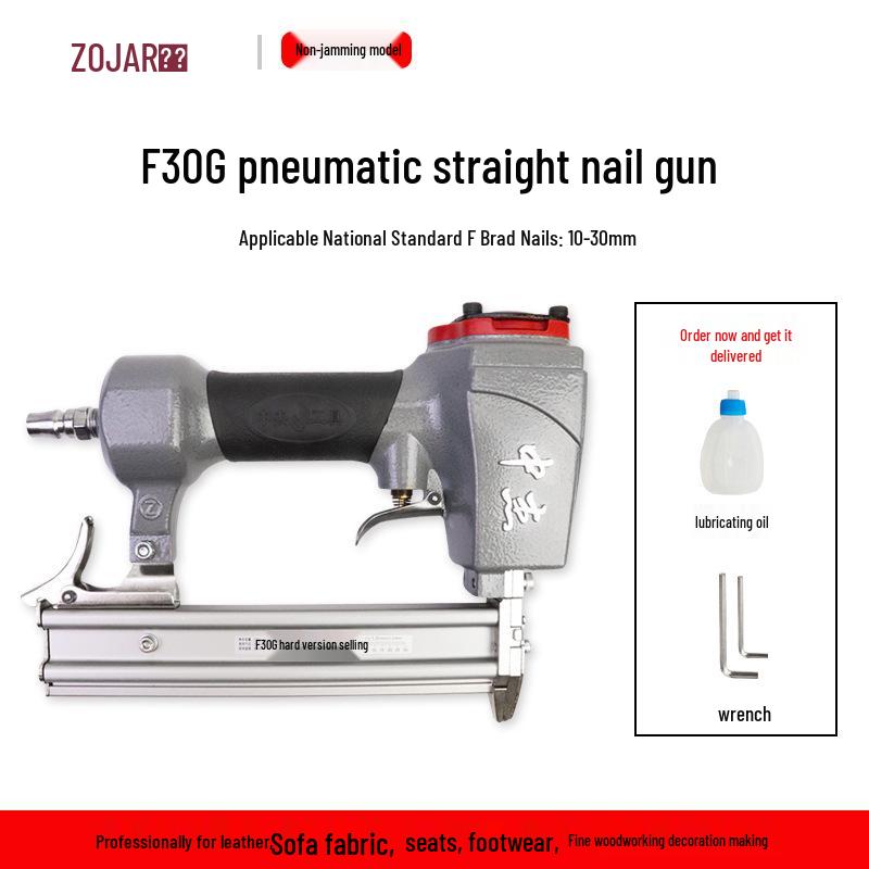 Zhongjie ST64C Pneumatic Steel & Cable Tray Nail Gun, 1013 Staple & F30 Air Nail Gun for Woodworking and Concrete.