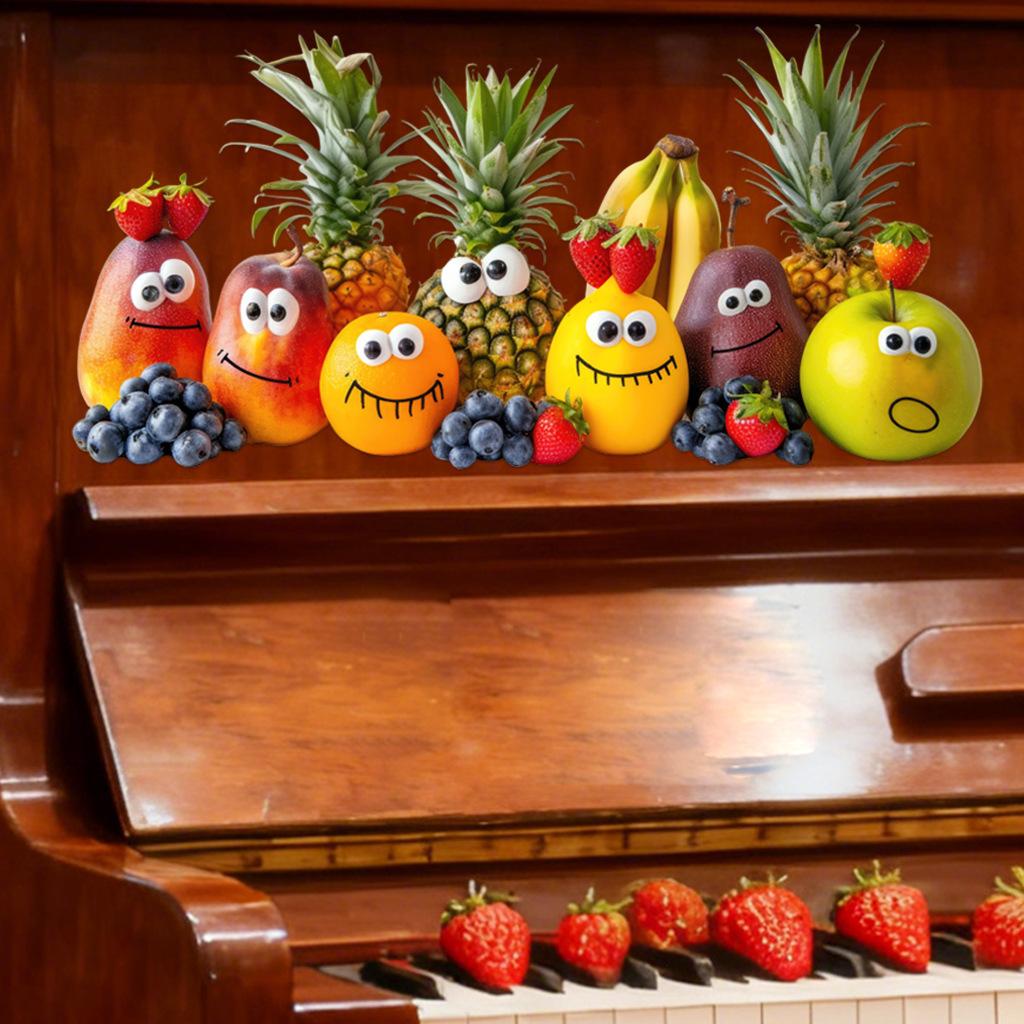 Fruit Wall Stickers, Removable Waterproof Moisture-Proof Anti-Static Self-Adhesive Decals for Home Kitchen Bedroom Decoration