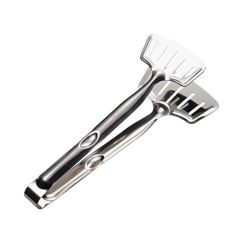 304 Stainless Steel Fried Fish Clip Wide Head Pan Fried Steak Clip Spatula Hollow 201 Hotel Kitchenware