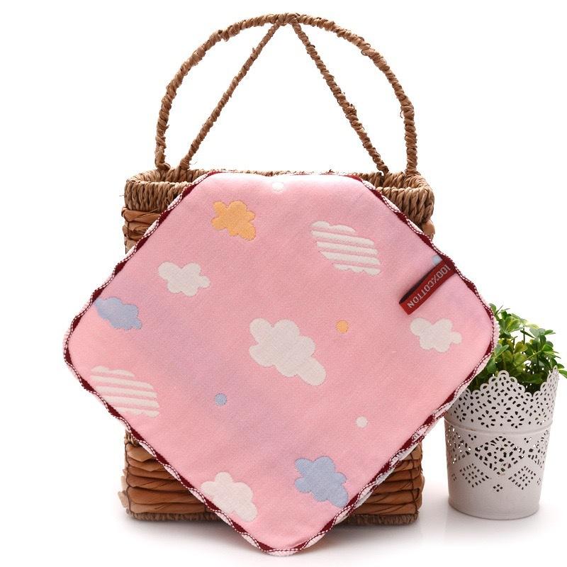 6 Layer Gauze Baby Washcloth 25x25cm Soft Absorbent Jacquard Infant Burp Cloth Thickened Face Towel For Autumn Winter (as the picture,25*25cm)