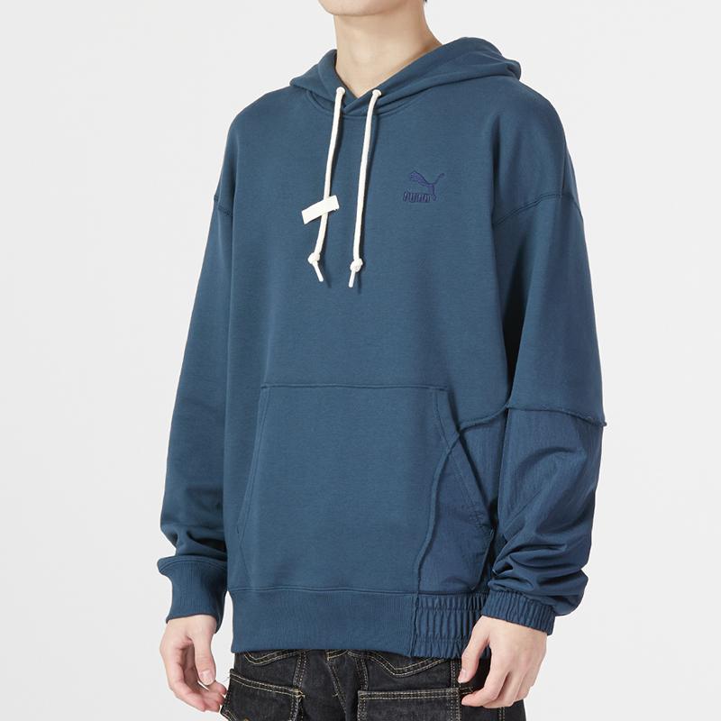 Puma CNY Chinese Style New Year Series Bz Zaozhi Hoodie With Embroidered Logo And Back Print Casual Hooded Sweatshirt Men Tops Blue 539593-16