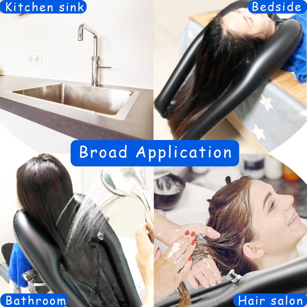 Inflatable Shampoo Bowl Portable Hair Washing Tray for Elderly Disabled Pregnant Injured Bedridden Handicap Bedside and In Bed