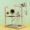 Lovebird Parrots Cage Perch Stand Bridge Nest Swing Climbing Wooden Training Ladder Toy for Bird