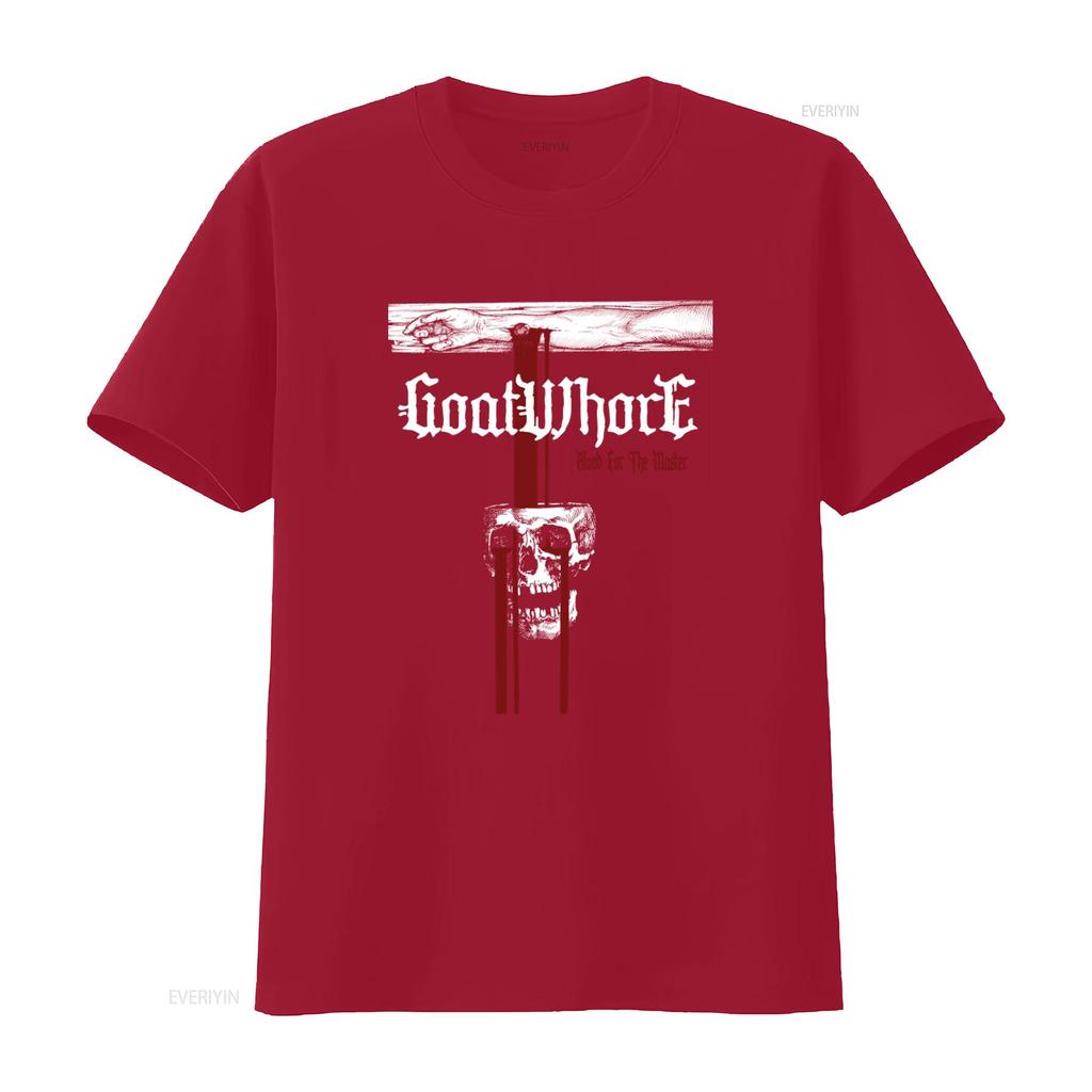 Goatwhore Blood For The Master Black T Shirt New Official Gothic Skull Print  Vintage Washed Casual Soft Unisex Stretched