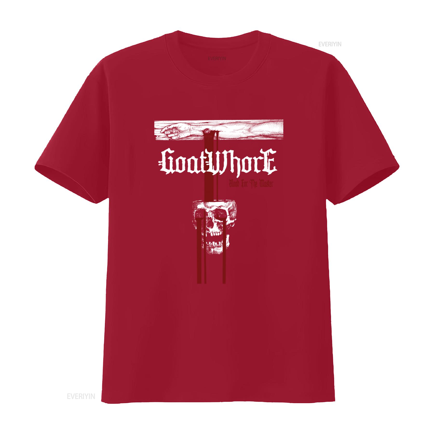 Goatwhore Blood For The Master Black T Shirt New Official Gothic Skull Print  vintage Washed Casual Soft Unisex Stretched S