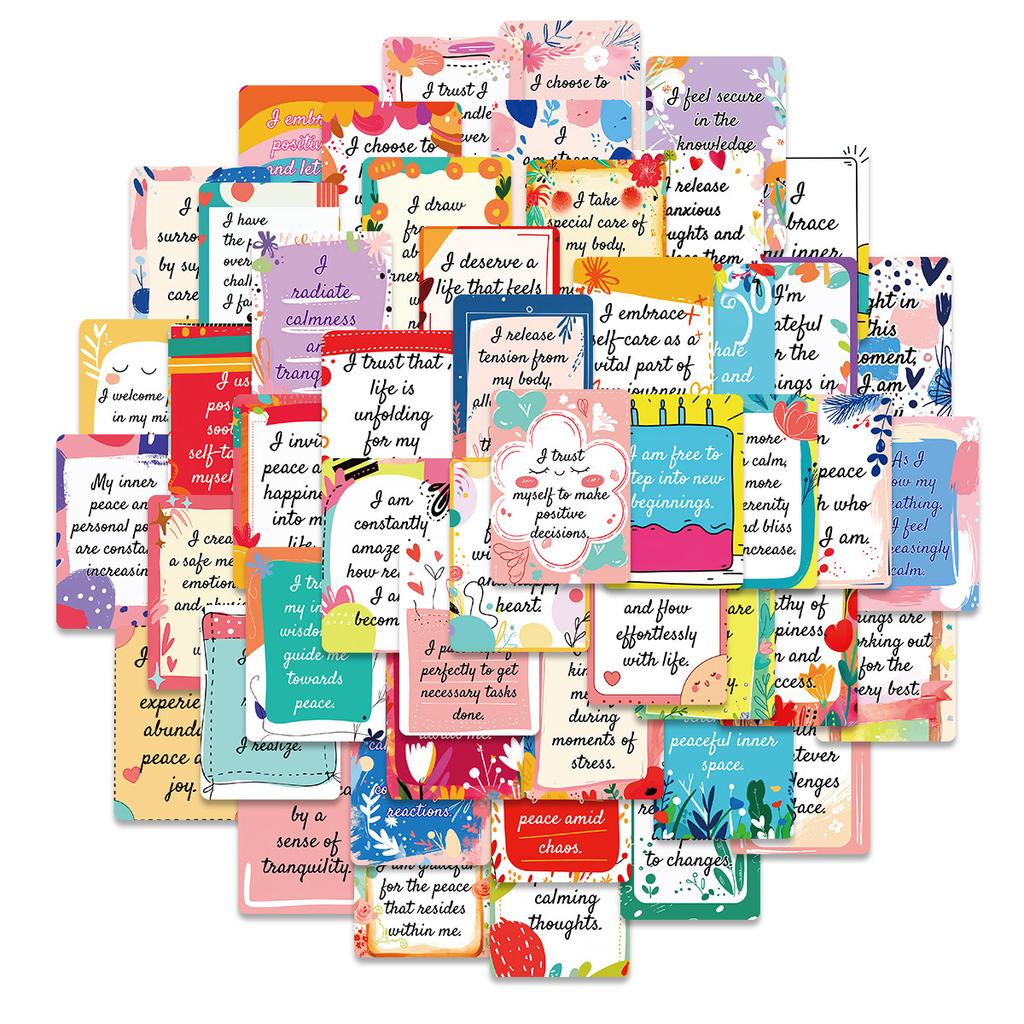 50 English Workplace Motivation Text Cards Self-Discipline Text Inspirational Quotes Positive Energy Postcards Greeting Cards