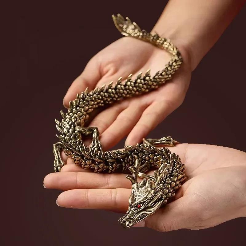 3D Printed Articulated Dragon Chinese Dragon Flexible Realistic Made Ornament Toy Model Home Office Decoration Decor