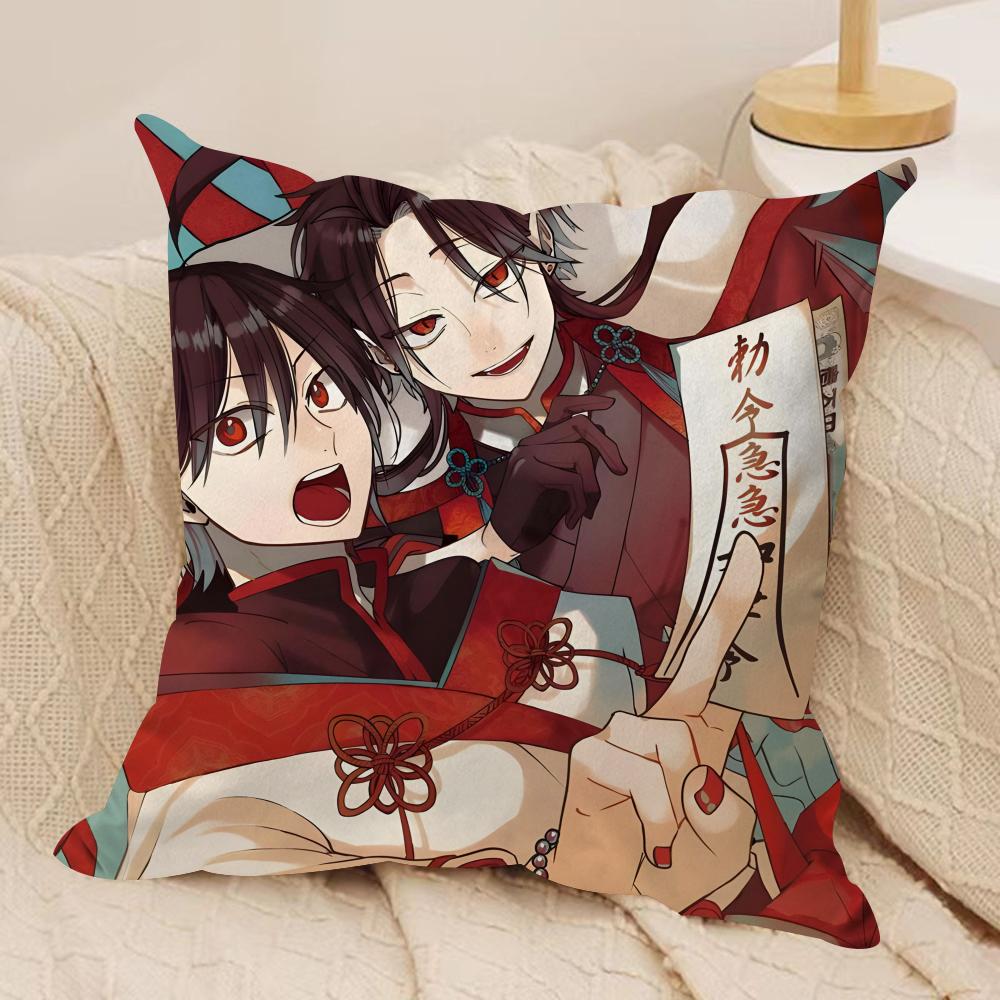 Y-YOUKAI GAKKOU NO SENSEI  Cushion Cover Silky Short Plush Sofa Pillow Cover Hidden Zipper Soft Dustproof Case for Home Decor