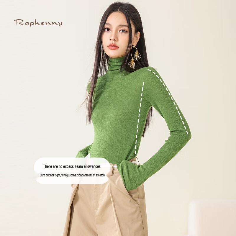 Raphenny Women's Seamless Turtleneck Fine Wool Base Layer Top RN301M338