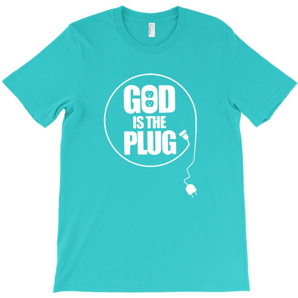 God Is The Plug T Shirt For Mens Short Sleeve Tee Shirts For Man Design