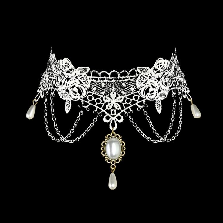 Lace Gemstones Aesthetic Necklace Fashion Simple Clavicle Chain Women Girls