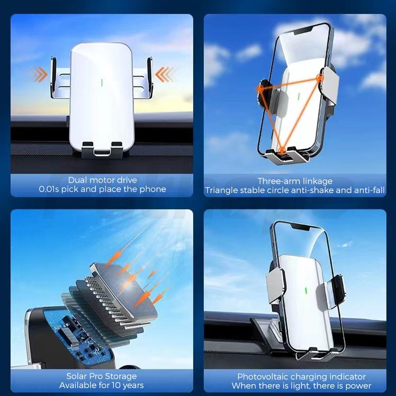 Futhope Solar Bracket Holder Stable Phone For Tesla Model Y Model 3 2018-2023 Air Outlet 180 ° Rotation Universal GPS Stand