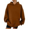 Women's Hooded Long Sleeve Sweatshirt Loose Fit Streetwear Solid Color Pullover Hoodie