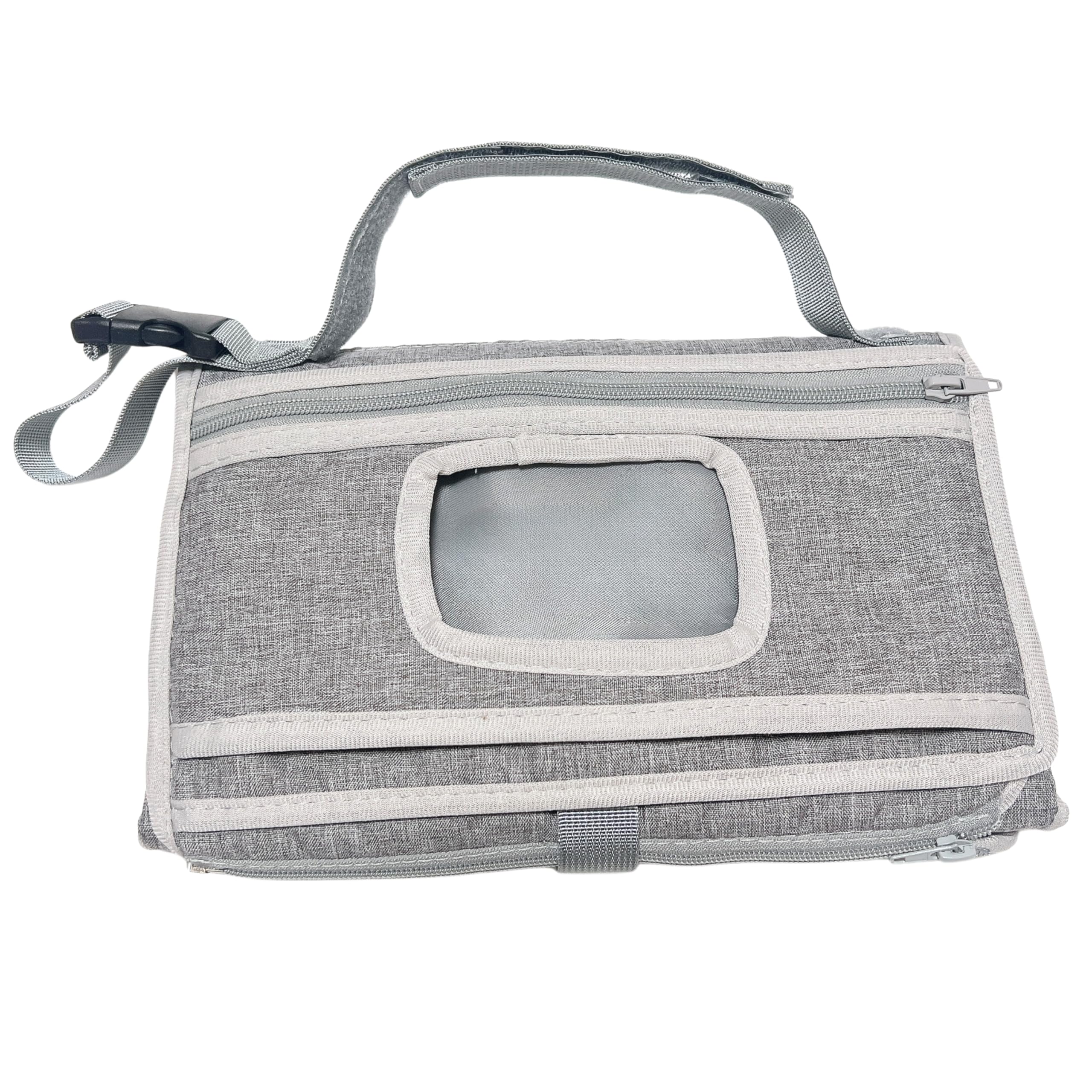 

Diaper Pouch with Diaper Car Gray Built-in Wipes, Sheet, Mother s Pouch, Stroller, Hanging, MSW2650, серый