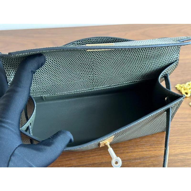 New Generation Lizard Pattern First Layer Cowhide Leather Bag Portable Shoulder Crossbody Small Square Bag Women's Bag