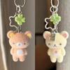 Trend Cute Bear Rilakkumas Flocking Pendent Ccd Hanging Rope Phone Charm Keychain Bag Decor Surprise Gift For Gifts