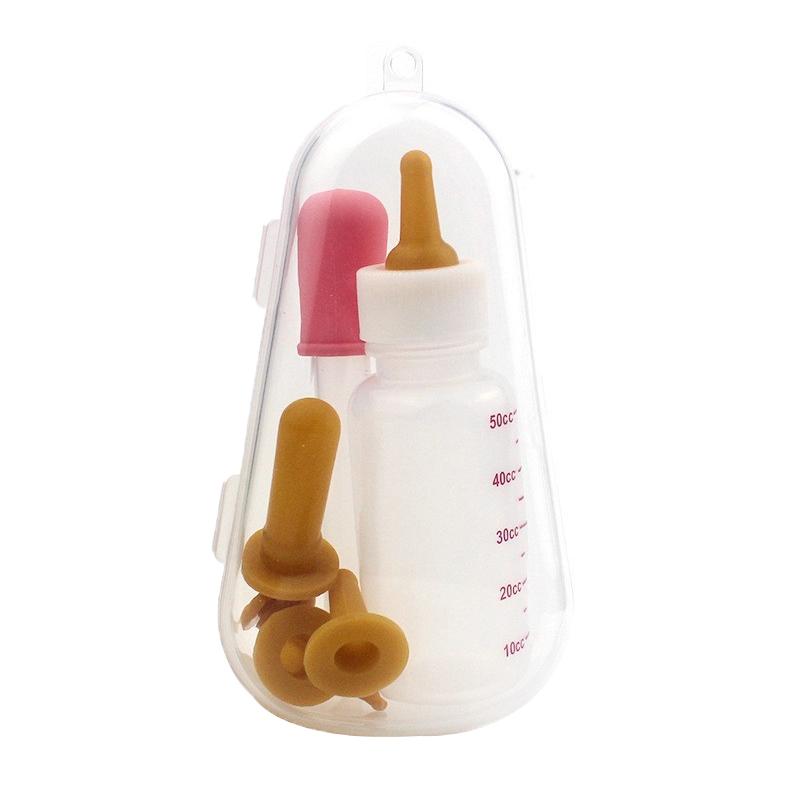 1Set Born Pet Feeding Bottle Kit Pet Medication Dispenser Kitten Feeding Device Feeding Silicone Nipple Born Pet Supplies