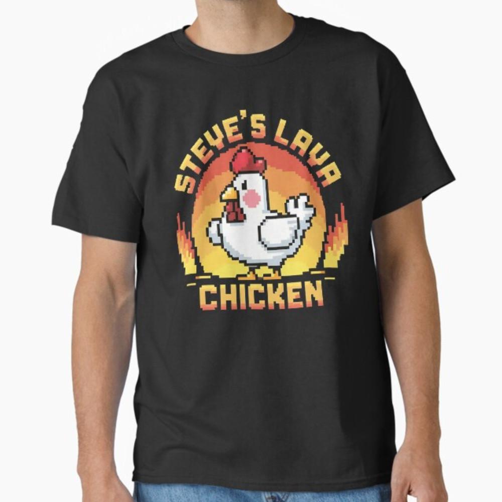 Lava Chicken Miners Meme Steve Pixel Gaming Game Unisex T-Shirt Unisex T-Shirt S