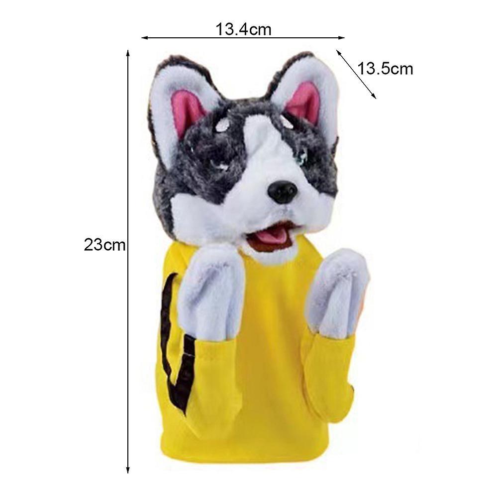 Cartoon-Gesang Kung-Fu Huskys Handpuppe Spielzeug Eltern-Kind Interaktives Plüschtier für Jungen Mädchen