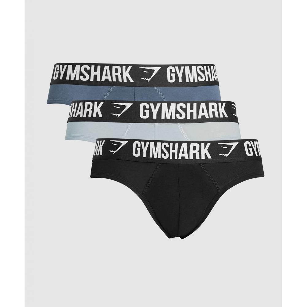 

Gymshark Brief 3pk Denim Grey Titanium Blue Black A5a3y Udc6 XS