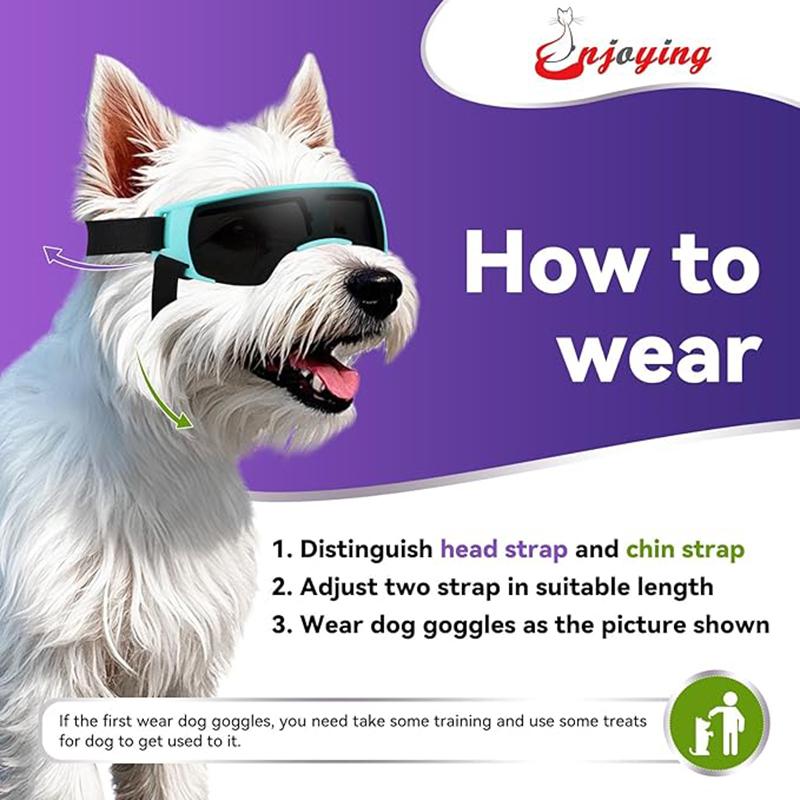 Dog Sunglasses Small Breed Dog Goggles for Small Dogs Windproof Anti-UV Glasses for Dogs Outdoor Eye Protection