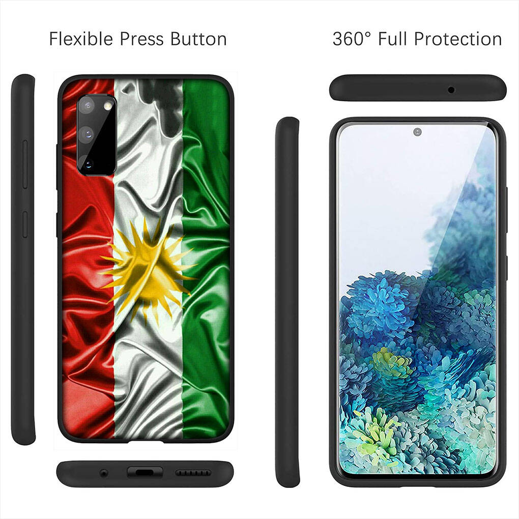 for Samsung Galaxy S25 S24 S23 S22 S21 S20 Ultra FE Plus A17 A37 A57 A56 A55 A06 A16 A15 A36 A26 A35 A05 A25 A54 A34 Phone Case Kurdistan Flag Cover