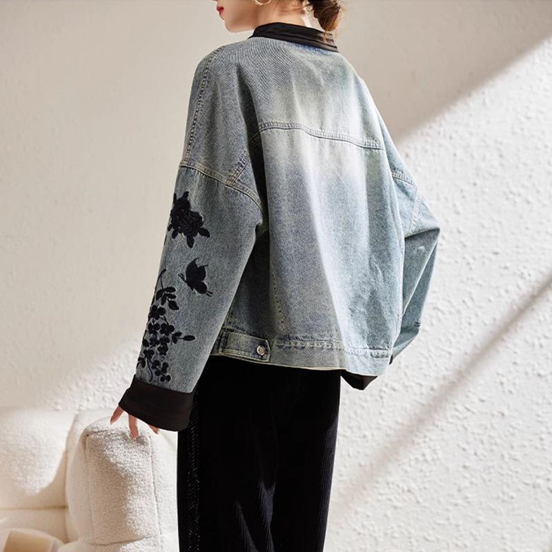 Giacca di jeans da donna per primavera e autunno Tasca Denim comoda