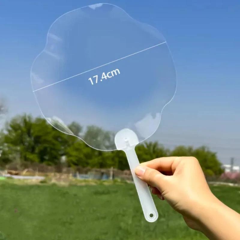 5Pcs Plastics Transparent Blank Fan Children Diy Stage Performance Hand Fan Decor For Diy Craft Make Hand Graffiti Fan